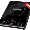 Mueller RapidTherm Portable Induction Cooktop Hot Plate Countertop Burner 1800W, 8 Temp Levels, Timer, Auto-Shut-Off, Touch Panel, LED Display, Auto Pot Detection, Child Safety Lock, 4 Preset Programs