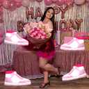 2 x Girl Basketball Sneaker Balloon Princess Shoes Mother's Day Birthday Foil Balloon Bridal Shower Tennis Sports Logo Decoration (Pink 4 Pcs)