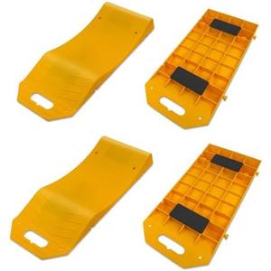 4 Packs Tire Saver Ramps, Non-Slip Prevent Flat Spots Caused by Long Parking, Flat Tire Prevention Tire Ramps, Quality Portable Handle Design for Easy Movement Suit for Cars RV Camper Trailer