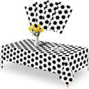 4 Pack Soccer Tablecloth Disposable Sports Ball Party Table Covers for Soccer Birthday Decorations Party Supplies 54" x 108"