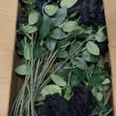 50 PCS Fake Black Roses, Artificial Flowers Bulk Halloween Decorations Realistic Silk Faux Black Roses with Stems for Gothic Wedding Party Decor, Bridal Bouquets DIY Floral Arrangement Home Decor