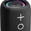Tribit StormBox Mini+ Portable Bluetooth Speaker, 12W Wireless Speaker with 360Surround Sound, 12H Playtime, Custom EQ, BT5.4, IPX7 Waterproof, RGB Lights, Type-C, TWS, AAC/SBC, Home/Outdoor/Travel