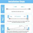 AIZESI Tension Curtain Rod Adjustable Spring Tension Rods for Windows 28 to 48 Inch, No Drilling, 7/8" Diameter, White Curtain Rod, Small Shower Curtain Rod for Bathroom, Doorway, Closet, Kitchen