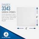 Dynarex Surgical Gauze Sponges - Absorbent Cotton Fabric with Folded Edges - Soft, Durable, Individually Wrapped Dressing - 4x4, 12-Ply, Sterile 2's - 25 Pouches Per Box, Case of 24 Boxes