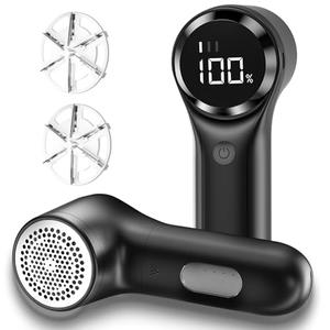 Buywoo Fabric Shaver, Electric Lint Remover, Rechargeable Lint Shaver, Household Essentials for Clothes, Upholstery, Furniture, Sweater Defuzzer to Remove Pilling, Battery Operated, Black