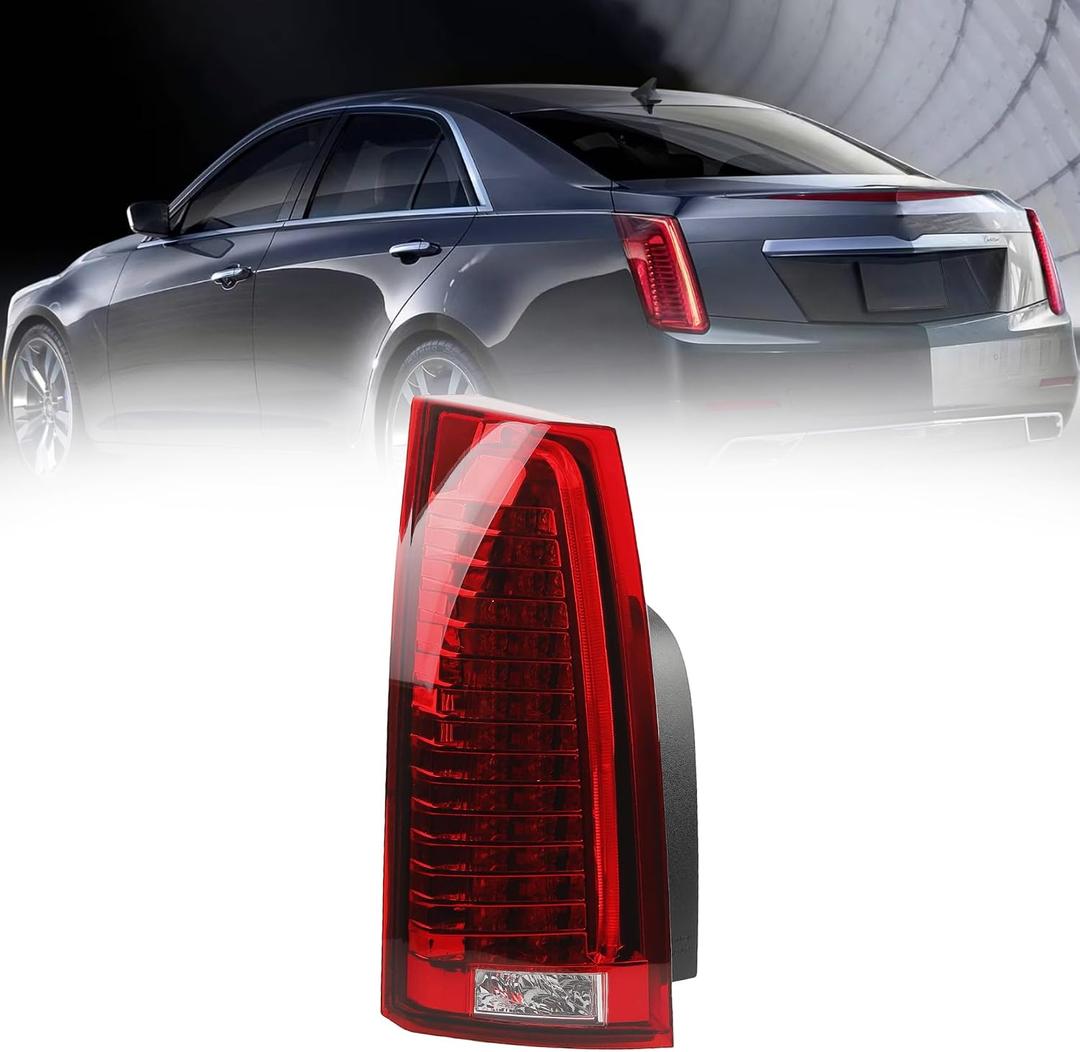 Dasbecan Tail Light Assembly Compatible with 2008-2014 Cadillac CTS LED Rear Lamp Taillight Left Driver Side Replace# GM2800225 22806053