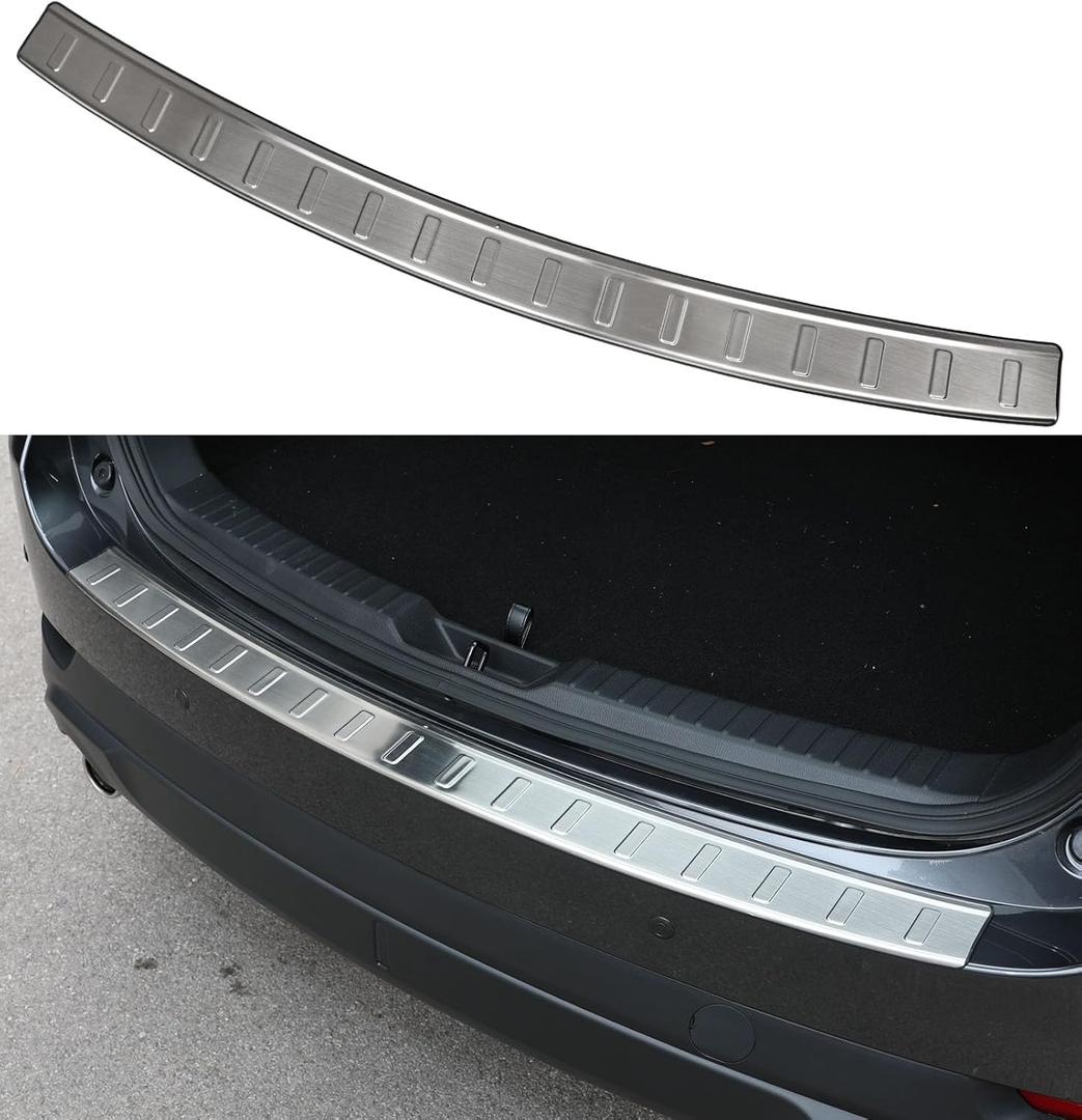 Rear Bumper Guards for 2017-2025 Mazda CX-5, 304 Stainless Steel Material Trunk Door Entry Protector for Mazda CX5 CX 5 (Silver)