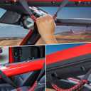 Savadicar 2 Pack Roll Bar Grab Handles for 2018-2024 Jeep Wrangler JL JLU 4XE & Gladiator JT, Roof Top Paracord Handle for Secure Grip, Essential Interior Accessories, Red