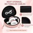 COMECASE Hard Headphone Case for Beats Solo 4, Studio Pro, Solo 3, Solo 2 (CASE ONLY) - Upgraded Crush-Proof EVA Protection for Travel, Fits Foldable Headphones with Mesh Pocket, Rose Gold