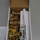 Meigic 6 Pcs Window Candles with Gold Holders, Flameless Taper Candles with Remote and Timer, White LED Christmas Candle for Home Window Holiday Xmas Decor