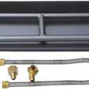 Stanbroil 20.5" Natural Gas Powder Coated Steel Fireplace Dual Flame Pan Burner Kit