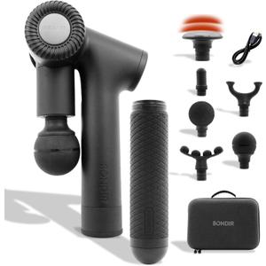 R2 PRO+ Massage Gun - Articulating Deep Tissue Back Massager with Extension Handle and 6X Heads Including Heated Attachment