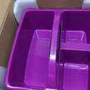 6 Pack Classroom Caddy with Handle, Plastic Storage Caddy Organizer with 3 Compartments, Desk Caddies Portable Storage Bin for Pencil, Crayon, Marker, Home, Office, Classroom Supply, Rainbow Colors