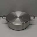 DELARLO 7Quart Tri-Ply Stainless Steel Non Stick Braiser Pan with Lid,Deep Frying Pan,Large Induction Skillet,Jumbo Cooker,Heavy Duty and Oven Safe.Large Saute Pan,Dishwasher and Oven Safe to 550