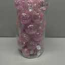 30ct Christmas Ball Ornaments-60mm/2.36" Shatterproof Clear Plastic Xmas Balls Baubles Set with Stuffed Delicate Sparkling, Hanging Christmas Tree Decorations (Pink)