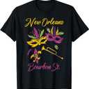 French New Orleans Mardi Gras Souvenir Bourbon Street T-Shirt (2XL)