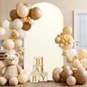 Arch Backdrop Cover - 6 Ft Beige Spandex Fitted Arched Round Top Backdrop Cover for Wedding, Birthday, Baby Shower, Ceremony & Banquet - Stretchy Chiara Arches Stand Cover for Event Decor