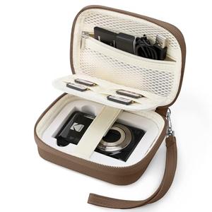 Linpr Digital Camera Case for KODAK PIXPRO FZ55/ FZ45 /FZ43/ CAMKORY DC403, Protective Travel Compact Digital Cameras Hard Carrying Bag with Wrist Strap, SD Card Storage Pocket (Brown)