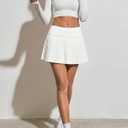 Fisoew Women's High Waisted Tennis Skirts Color Block Pleated Athletic Golf Skorts with Built in Shorts (M)