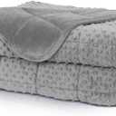 Huloo Sleep Weighted Blanket Queen 15lbs for Adult(60"80",Gray) Breathable Soft Minky Weighted Throw Blanket for All Season, Heavy Blanket with Premium Glass Beads