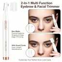 Upgraded Eyebrow Trimmer, Precision Electric Razor for Women Men, Battery Operated Painless Facial Hair Remover with Adjustable Comb & Washable Blade (Face, Upper Lip, Chin, Neck)