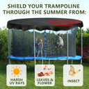 Trampoline Shade Cover, Sun Shade Cover Round 90% Sunblock Shade Cloth w/Rope, Sun Protection Trampoline Canopy for Outdoor Backyard Playground Accessories(Tent Only)