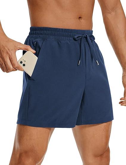 Men's Linerless Workout Shorts 5'' - Lightweight Quick Dry for Running Sports Athletic Gym with Pockets Medium , Electric Blue 
