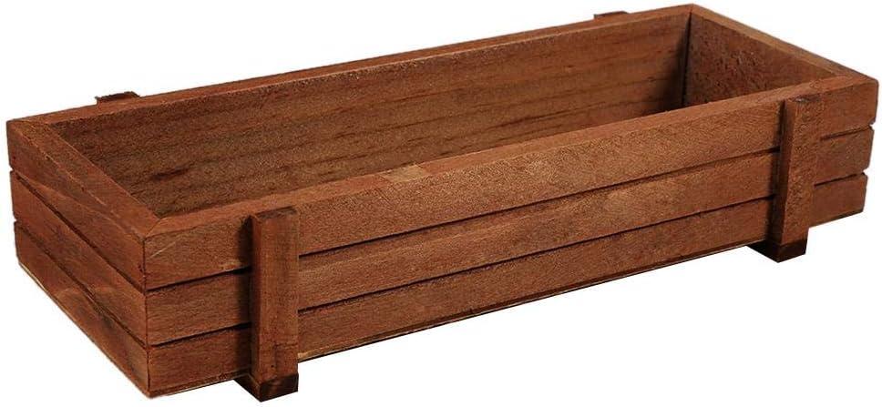 Mumusuki Wooden Planter Box, Rectangular Wooden Planter Box Pot Holder for Garden, Patio, Window, Home Decor, Wood Plant Stand for Indoor or Outdoor Gardening