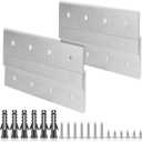 TEREX LUXURY French Cleat Hanger Heavy Duty, Aluminum Z Bracket Mounting Kit for Large Mirrors, Wood Frames, Cabinets, Long Wooden Wall Hangar Hardware for Picture Hanging (2Pairs) (6 Inch), Sliver