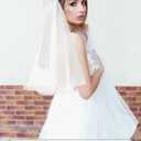 Geyoga Short Wedding Hair Bow Veil Women White Bridal Short Veil Bow with Clip Bachelorette Party Decoration Bridesmaid Gift