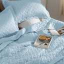 Bedsure Quilts King Size - Lightweight Bedspreads King Size with Basket Weave Pattern, Soft Quilt Bedding Set, Sky Blue Comforter Set Coverlet for All Seasons with 2 Pillow Shams (106" x 96") | Skin-Friendly Soft, All-Season Comfort, Breathable, Lightweight, Machine Washable
