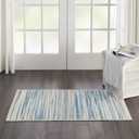 Nourison Home Jubilant Blue 2' x 4' Area Rug - Easy Clean, Non Shedding, Bed Room, Living Room, Dining Room, Kitchen (2' x 4')