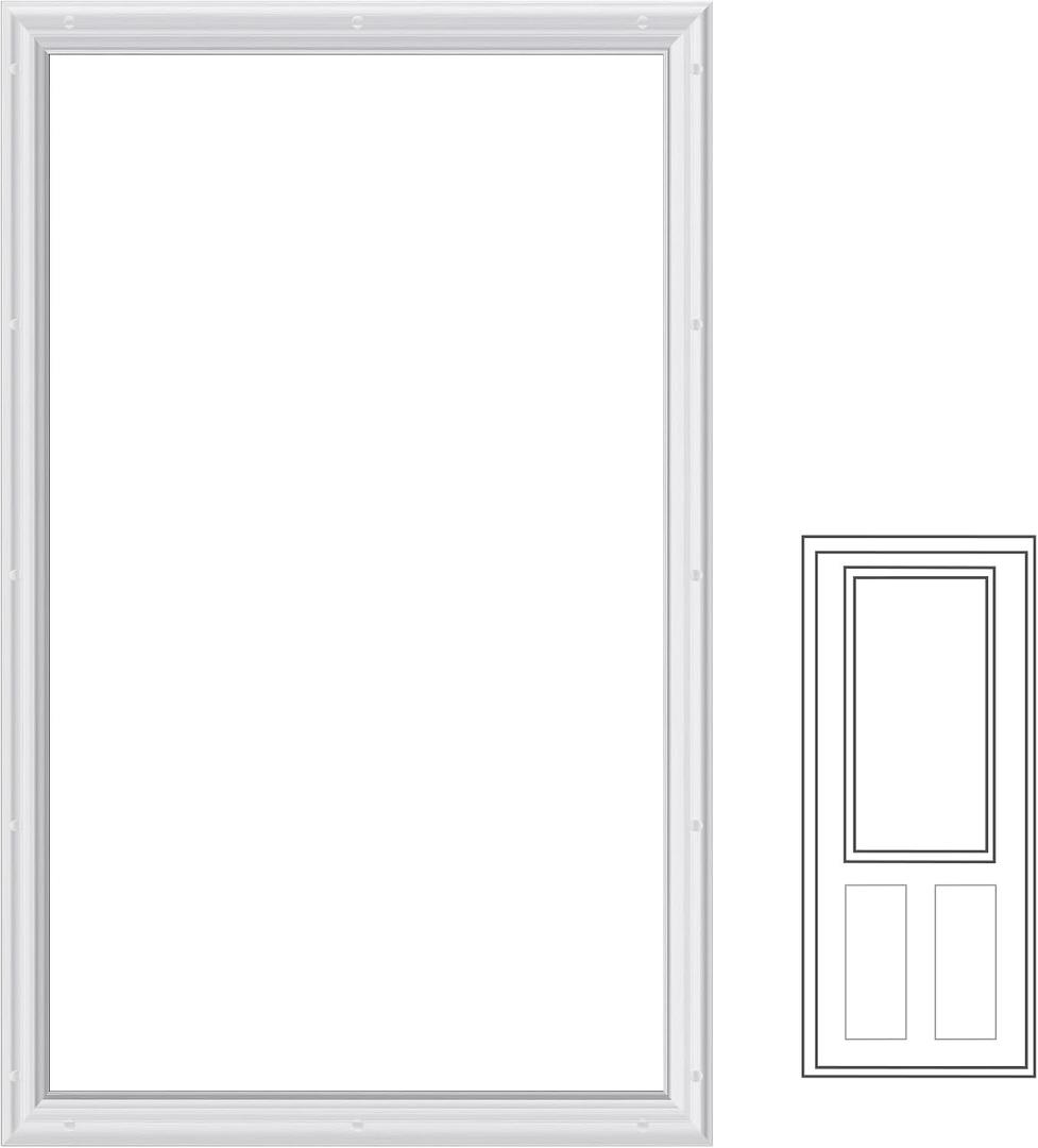 1 Pc 22 x 36 Inch Entry Door Frame Only Replacement Kit for 1" Glass (Glass Not Included), 1 Lite Exterior Front Door Window Frame Replacement (Rectangle)