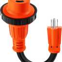 30 Amp to 110 Volt RV Adapter NEMA 5-15P to NEMA L5-30R 110 Volt RV Adapter Twist Lock Cord 10/3 Gauge RV Dogbone Adapter with Twist Lock 12 inches