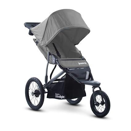 Joovy Zoom360 Ultralight Jogging Stroller, Charcoal
High Child Seat, Shock-Absorbing Suspension, Extra-Large Air-Filled Tires, Parent Organizer, Air Pump, Easy One-Hand Fold