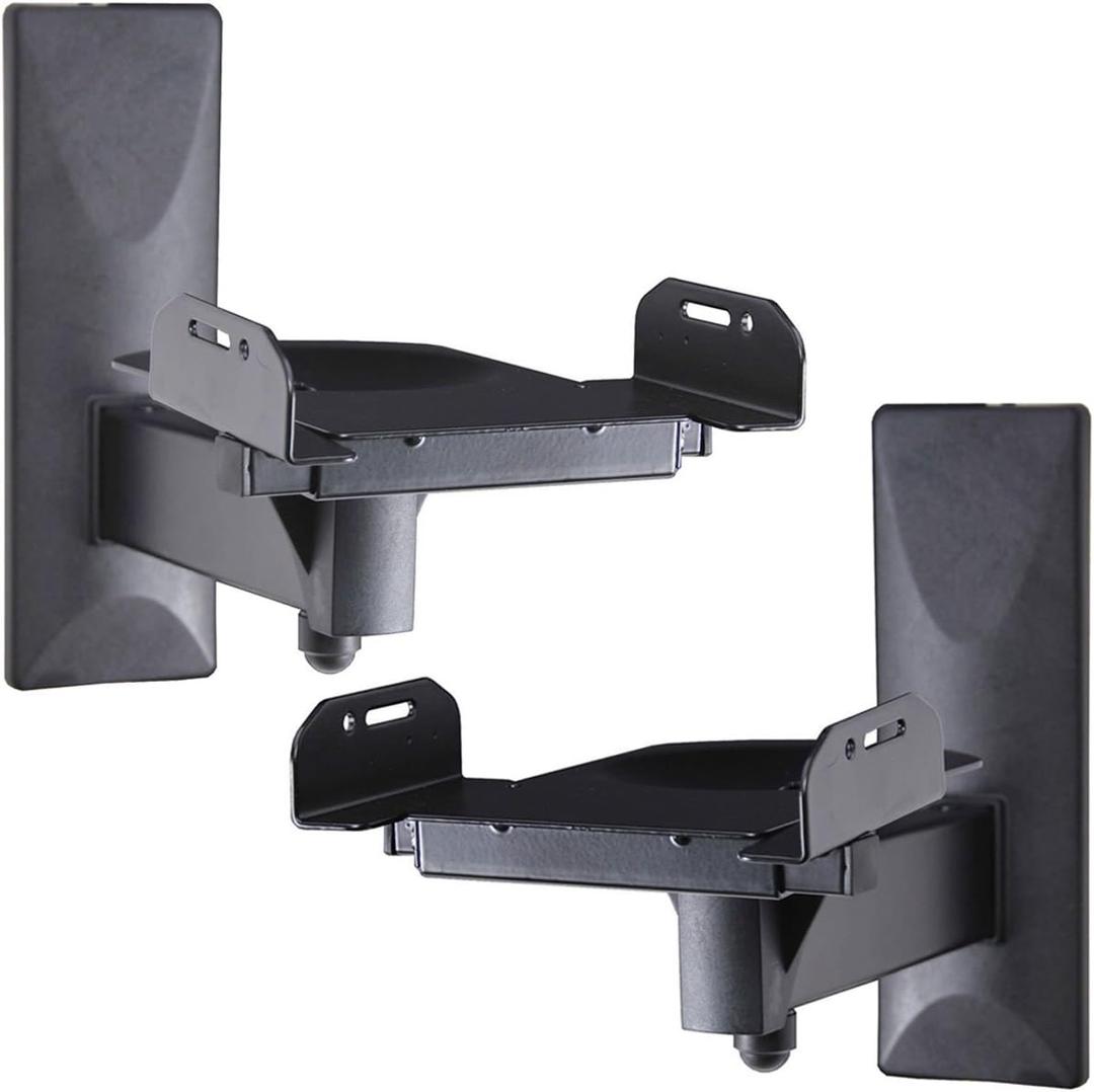 VideoSecu One Pair of Side Clamping Bookshelf Speaker Mounting Bracket with Swivel and Tilt for Large Surrounding Sound Speakers MS56B 3LH