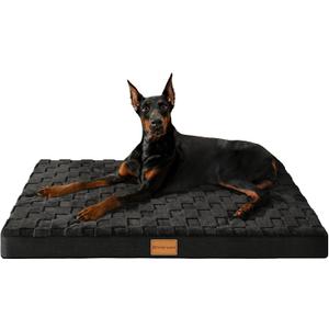 Patas Lague Orthopedic XXL Dog Bed for Extra Large Dogs 48''X30'', Waterproof Soft Warm Comfortable Egg Crate Foam Big Large Pet Beds Mat with Removable Washable Cover and Nonskid Bottom, Black