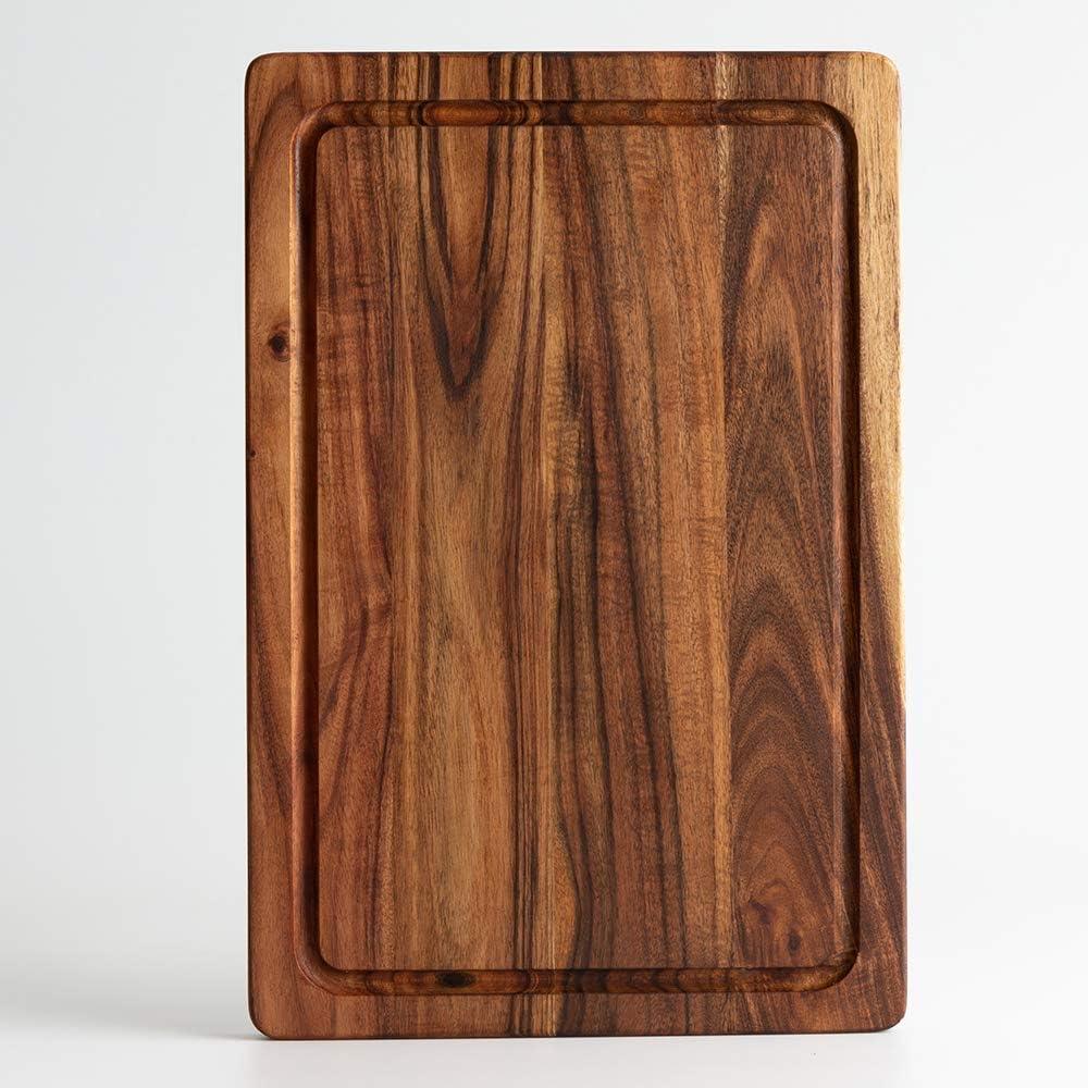 Wooden Cutting Board for Kitchen Acacia Wood Chopping Board serving board for Meat, Vegetables, Fruit and Cheese board large size 15x10 Inches cutting boards