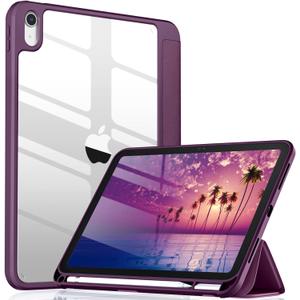 Wenlaty Compatible with iPad (A16) 11th Generation Case 11 Inch 2025, for iPad 10th Generation Case 10.9 Inch 2022 with Pencil Holder, Trifold Stand Protective Clear Back, Auto Wake/Sleep, BerryPurple