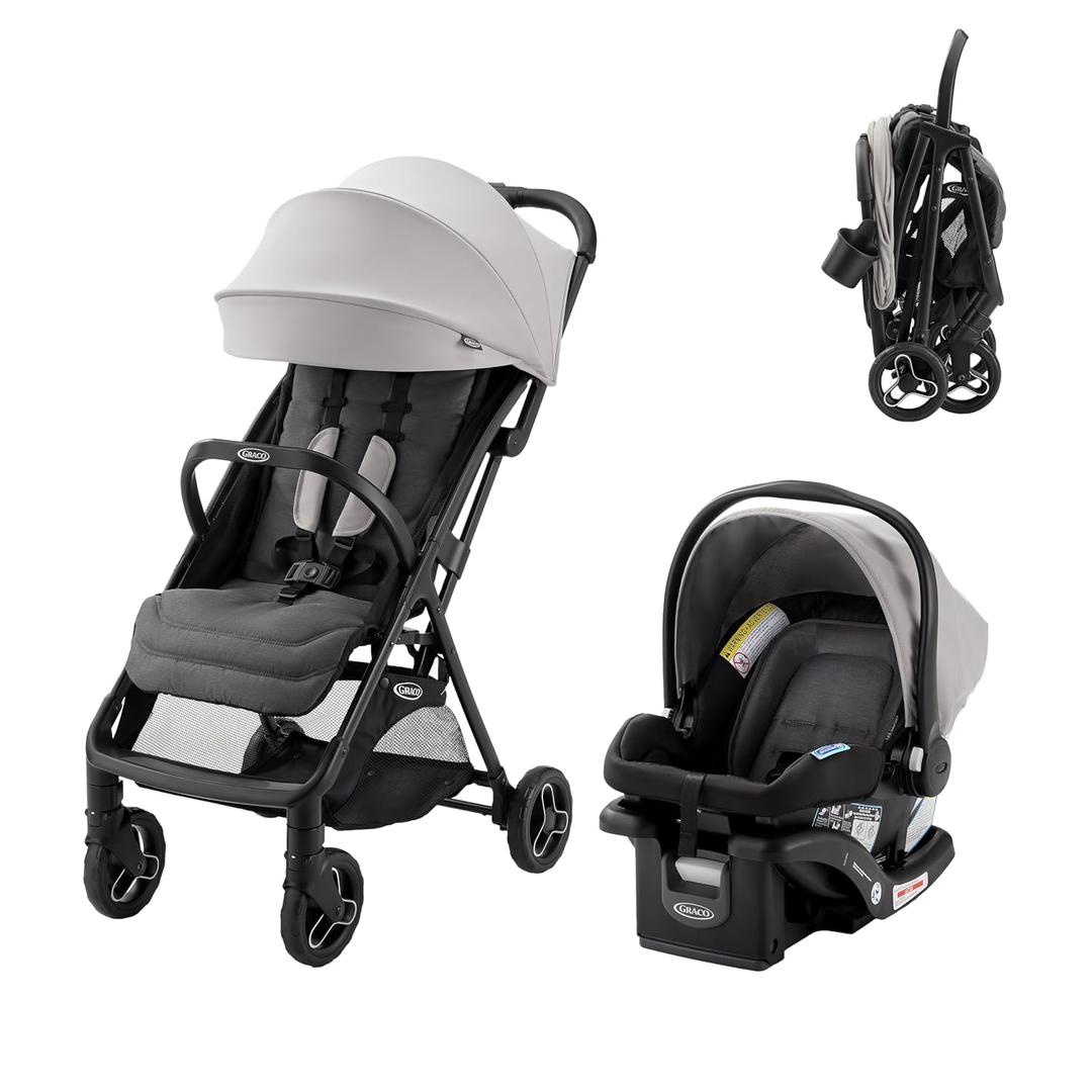 Graco Ready2Jet Travel System Compact Travel Stroller with Automatic Fold and SnugRide Lite Infant Car Seat