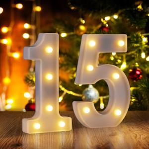 Marquee Numbers 15th Birthday Decorations For Girls Boys, 15 Light Up Numbers 