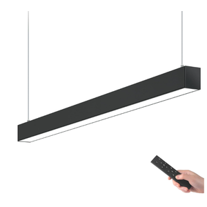 Barrina 4FT LED Linear Light 5568 Remote Series, 45W 4500LM, Black, 2 Pack 2nd-Generation, Seamless Connection, 3000K to 6000K Color Changing, Dimmable Ceiling Shop Light with Remote for Office Garage (Pack of 2)