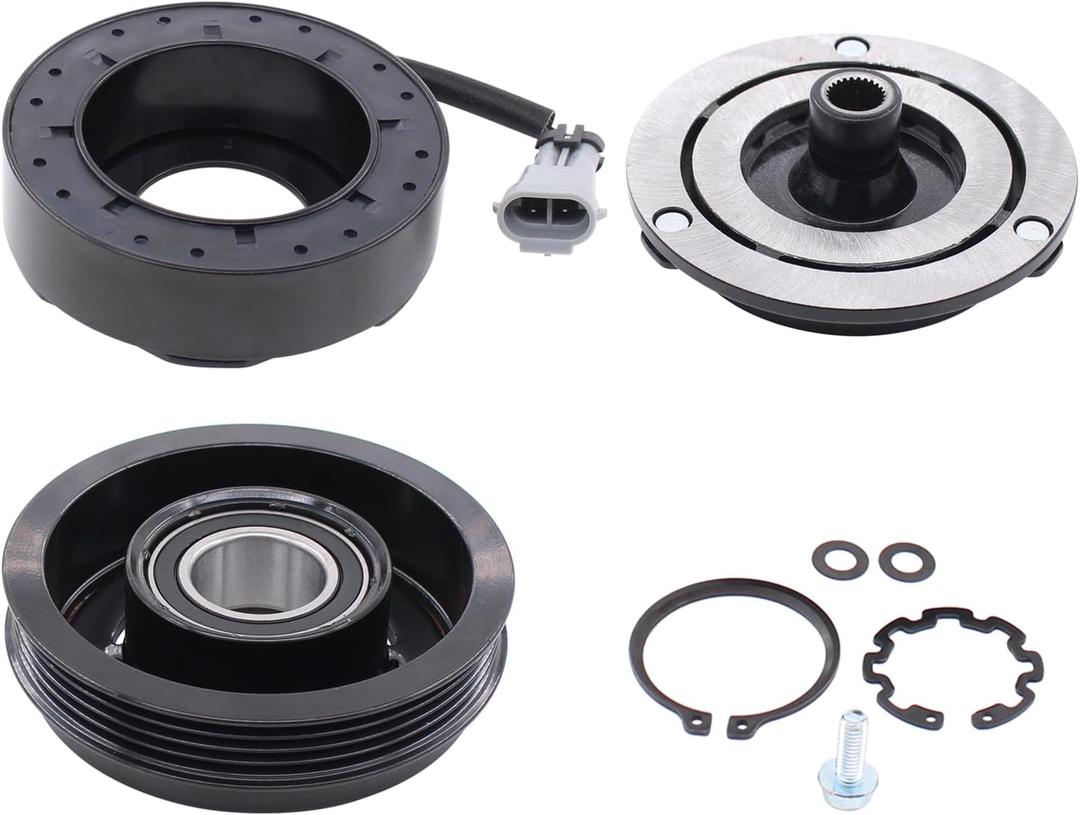 ApplianPar A/C AC Compressor Clutch Assembly Kit Pulley Coil Set for GMC Sierra 1500 4.8L 5.3L 2000-2013