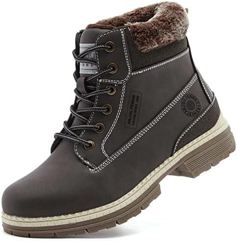 ANJOUFEMME Womens Hiking Snow Winter Boots - Waterproof Work Ankle Boots for Women Comfortable Warm Fur Boots for Backpacking Cycling SIZE 9