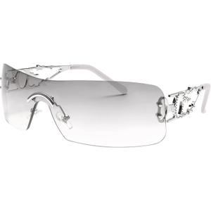 Rimless Y2k Sunglasses For Women Men Rectangle Vintage glasses Fashion Flame Metal Sunglass Frameless Retro Eyewear (Gradient Silver)