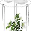 Bkemiy Clear Round Acrylic Side Table for Small Spaces, 11.81" L x 11.81" W x 19.82" H, 2 Tier Small Modern Drink End Table Nightstand, Minimalist Bedside Table for Living Room, Bedroom, Bathroom