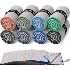 Microfiber Gym Towels 8 Pack, Quick Dry Silver ION Odor-Free Sweat Towel for Gym Men & Women Super Absorbent Fast Drying for Workout, Yoga, Running, Hiking, TravelForest Color,16x31.5Inch