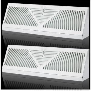 2Pack Baseboard Register Vent 15-inch Baseboard Heater Vent Cover Fits Duct Opening 15, White Baseboard Diffusers Heating Vent for Floor Wall with Adjustable Airflow Lever and 3 Ways