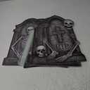 Graveyard Tombstones Halloween Decorations Outdoor: 6pcs Large Scary Gravestone Yard Signs with Stakes, Realistic Skeleton Skull Headstone Halloween Decor Outside for Kid Home Garden Lawn Front Porch