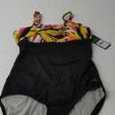 Speedo Women's Swimsuit One Piece Adjustable Square Neck Moderate Cut Coastal Leaves Pink 10